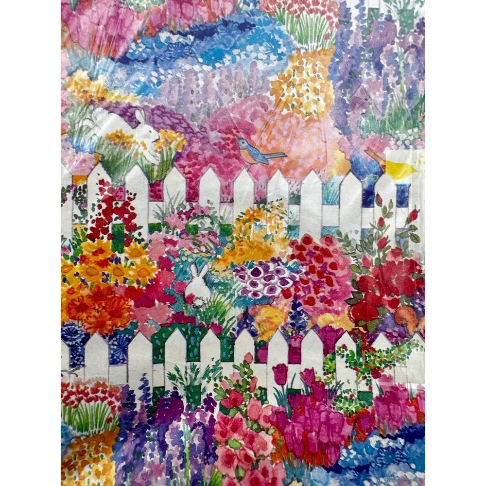 Vintage Artfaire Floral Garden Gift Wrap 2 Pk Sealed Picket Fence Craft Paper